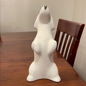 Elegant White Dachshund Sculpture